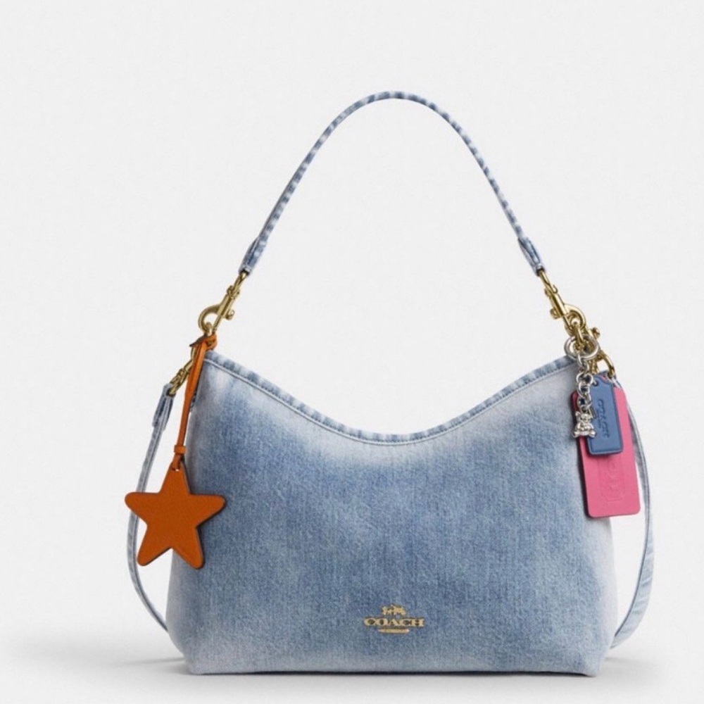 Coach Blue Loved Denim Laurel shoulder Bag
